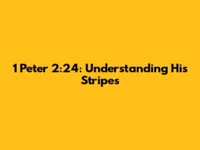 1 Peter 2:24: Understanding His Stripes