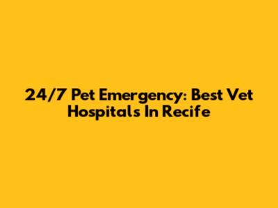 24/7 Pet Emergency: Best Vet Hospitals In Recife