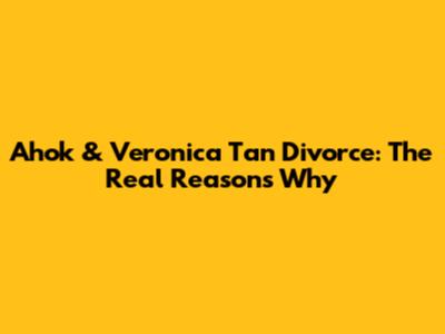 Ahok & Veronica Tan Divorce: The Real Reasons Why