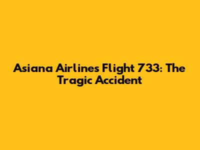 Asiana Airlines Flight 733: The Tragic Accident