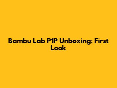 Bambu Lab P1P Unboxing: First Look