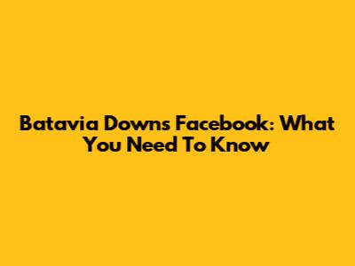 Batavia Downs Facebook: What You Need To Know