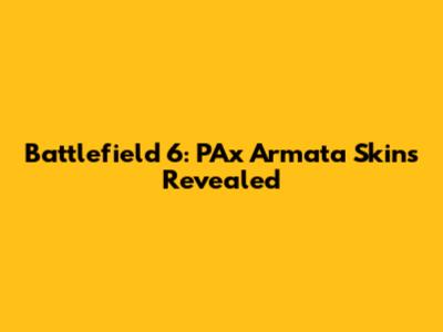 Battlefield 6: PAx Armata Skins Revealed