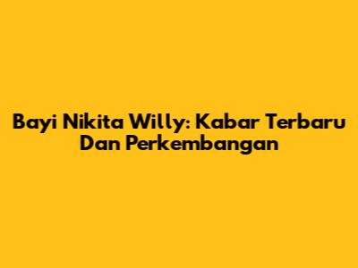 Bayi Nikita Willy: Kabar Terbaru Dan Perkembangan