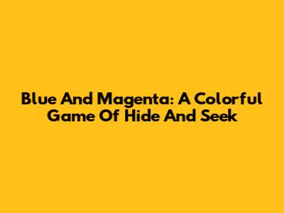 Blue And Magenta: A Colorful Game Of Hide And Seek