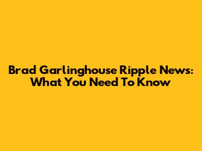 Brad Garlinghouse Ripple News: What You Need To Know