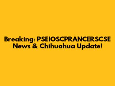 Breaking: PSEIOSCPRANCERSCSE News & Chihuahua Update!