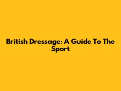 British Dressage: A Guide To The Sport