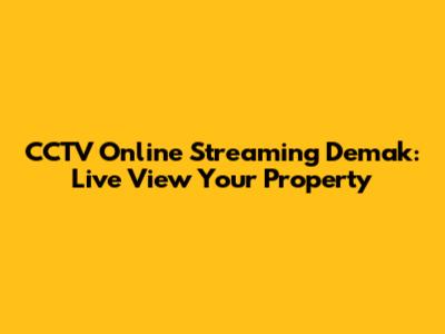 CCTV Online Streaming Demak: Live View Your Property