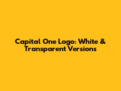 Capital One Logo: White & Transparent Versions