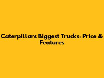 Caterpillar's Biggest Trucks: Price & Features