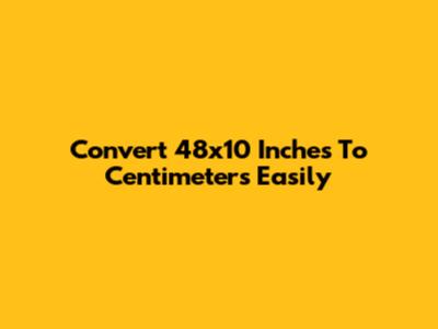 Convert 48x10 Inches To Centimeters Easily