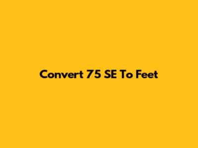 Convert 75 SE To Feet