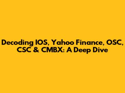 Decoding IOS, Yahoo Finance, OSC, CSC & CMBX: A Deep Dive