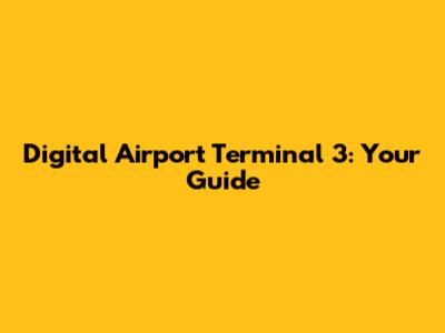 Digital Airport Terminal 3: Your Guide
