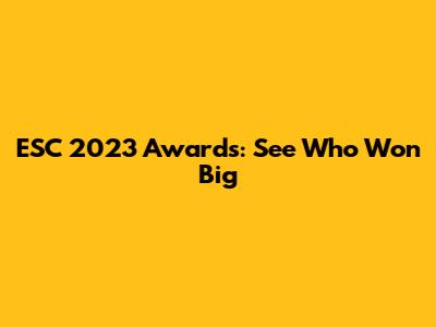ESC 2023 Awards: See Who Won Big
