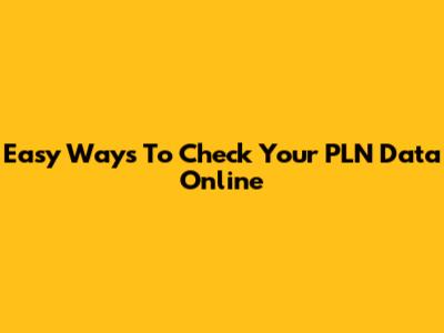 Easy Ways To Check Your PLN Data Online