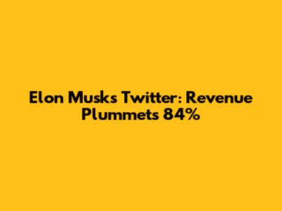 Elon Musk's Twitter: Revenue Plummets 84%