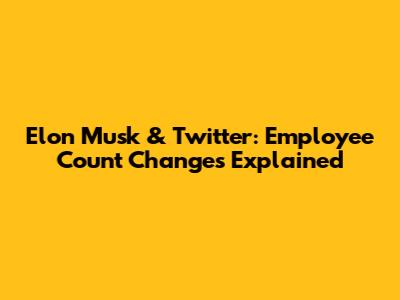 Elon Musk & Twitter: Employee Count Changes Explained