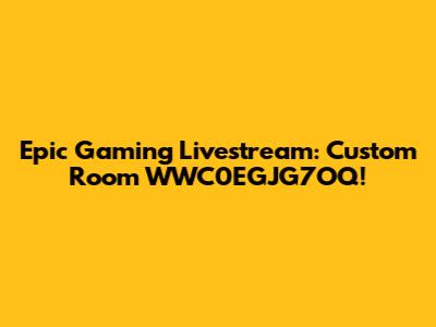Epic Gaming Livestream: Custom Room WWC0EGJG7OQ!