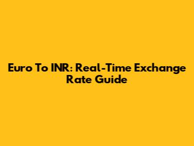 Euro To INR: Real-Time Exchange Rate Guide