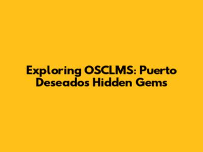 Exploring OSCLMS: Puerto Deseado's Hidden Gems