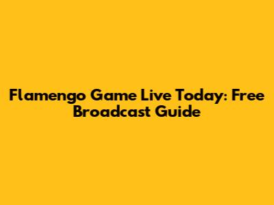 Flamengo Game Live Today: Free Broadcast Guide