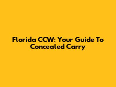 Florida CCW: Your Guide To Concealed Carry