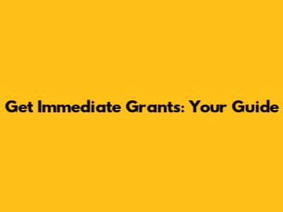 Get Immediate Grants: Your Guide