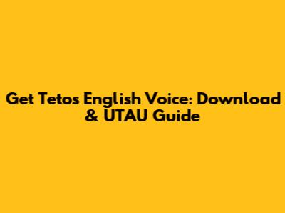Get Teto's English Voice: Download & UTAU Guide