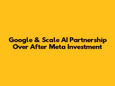 Google & Scale AI Partnership Over After Meta Investment