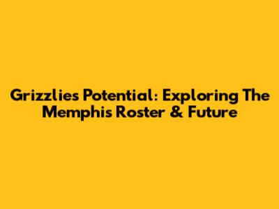 Grizzlies' Potential: Exploring The Memphis Roster & Future