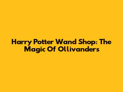 Harry Potter Wand Shop: The Magic Of Ollivanders
