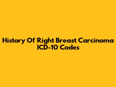 History Of Right Breast Carcinoma ICD-10 Codes