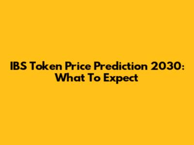 IBS Token Price Prediction 2030: What To Expect