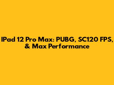 IPad 12 Pro Max: PUBG, SC120 FPS, & Max Performance