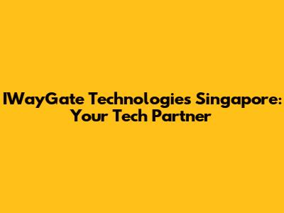 IWayGate Technologies Singapore: Your Tech Partner