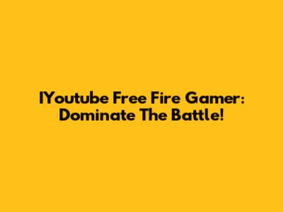 IYoutube Free Fire Gamer: Dominate The Battle!