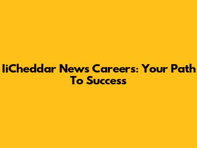 IiCheddar News Careers: Your Path To Success