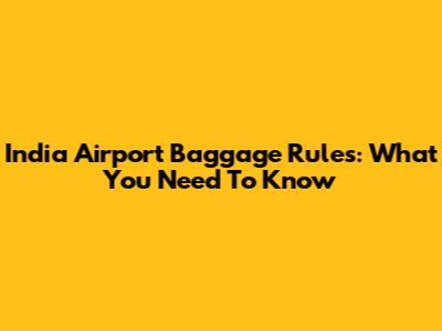 India Airport Baggage Rules: What You Need To Know
