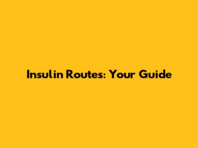 Insulin Routes: Your Guide
