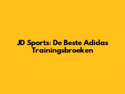 JD Sports: De Beste Adidas Trainingsbroeken