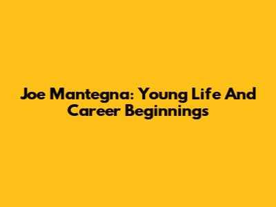 Joe Mantegna: Young Life And Career Beginnings