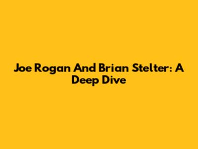 Joe Rogan And Brian Stelter: A Deep Dive