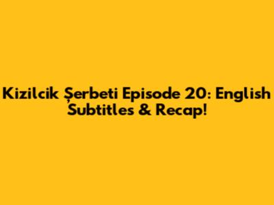Kizilcik Şerbeti Episode 20: English Subtitles & Recap!