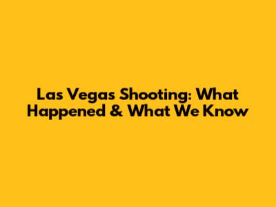 Las Vegas Shooting: What Happened & What We Know