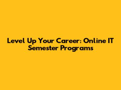 Level Up Your Career: Online IT Semester Programs