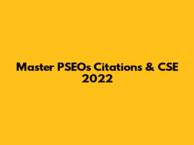Master PSEOs Citations & CSE 2022