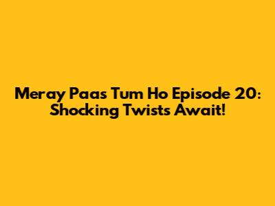 Meray Paas Tum Ho Episode 20: Shocking Twists Await!