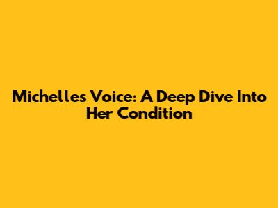 Michel'le's Voice: A Deep Dive Into Her Condition